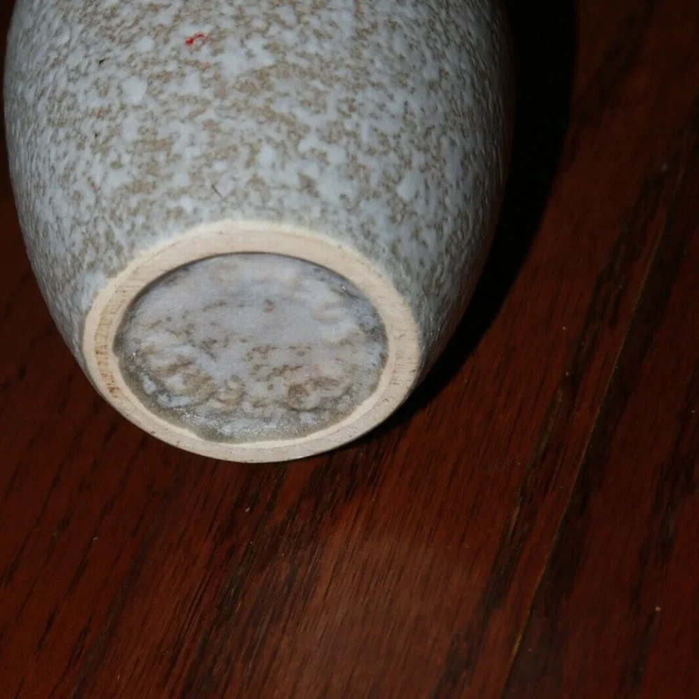 Scheurich antique S&G Foreign vase pottery gray textured tan, pale yellow inside